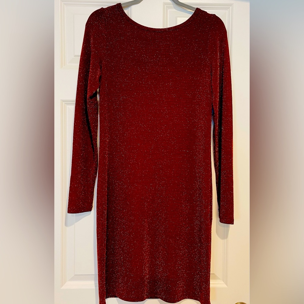 Michael Kors Burgundy Long Sleeve Dress